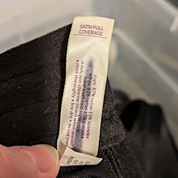 Lane Bryant Cacique Bra Smooth Satin Full Coverage Mesh U/W Size 42C Black - Picture 7 of 7